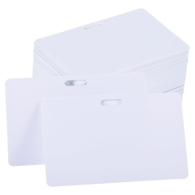 Unique Bargains PVC Cards with Horizontal Slot Punch, 100 Pcs 30Mil Graphic Quality Printable Blank Cards, White