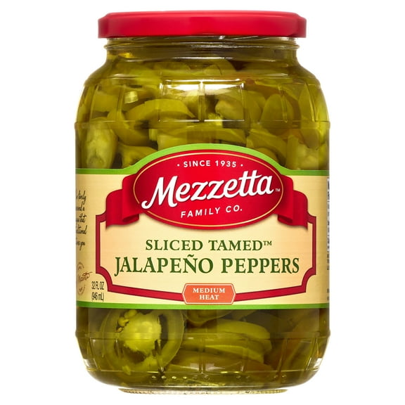 Mezzetta Sliced Tamed™ Jalapeño Peppers, 32 fl oz Jar