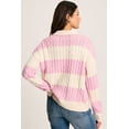 thumbnail image 3 of FOLUNSI Chic Stripe Henley Sweater | Soft Cable Knit Basic, 3 of 8