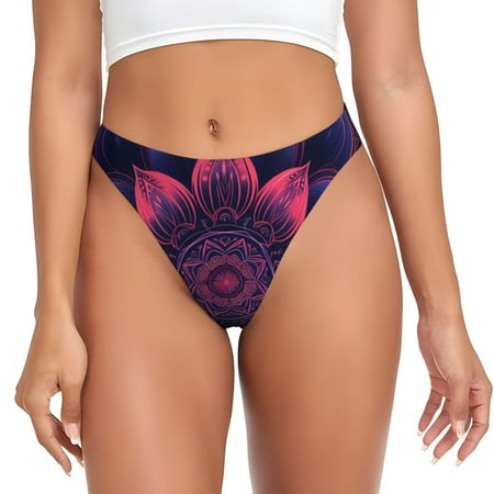 Sigee Bohemian Vintage Pattern for Women s G-String Panty  Low Rise  Soft Lace Perfect for Everyday Wear or Special Occasions-3X-Large