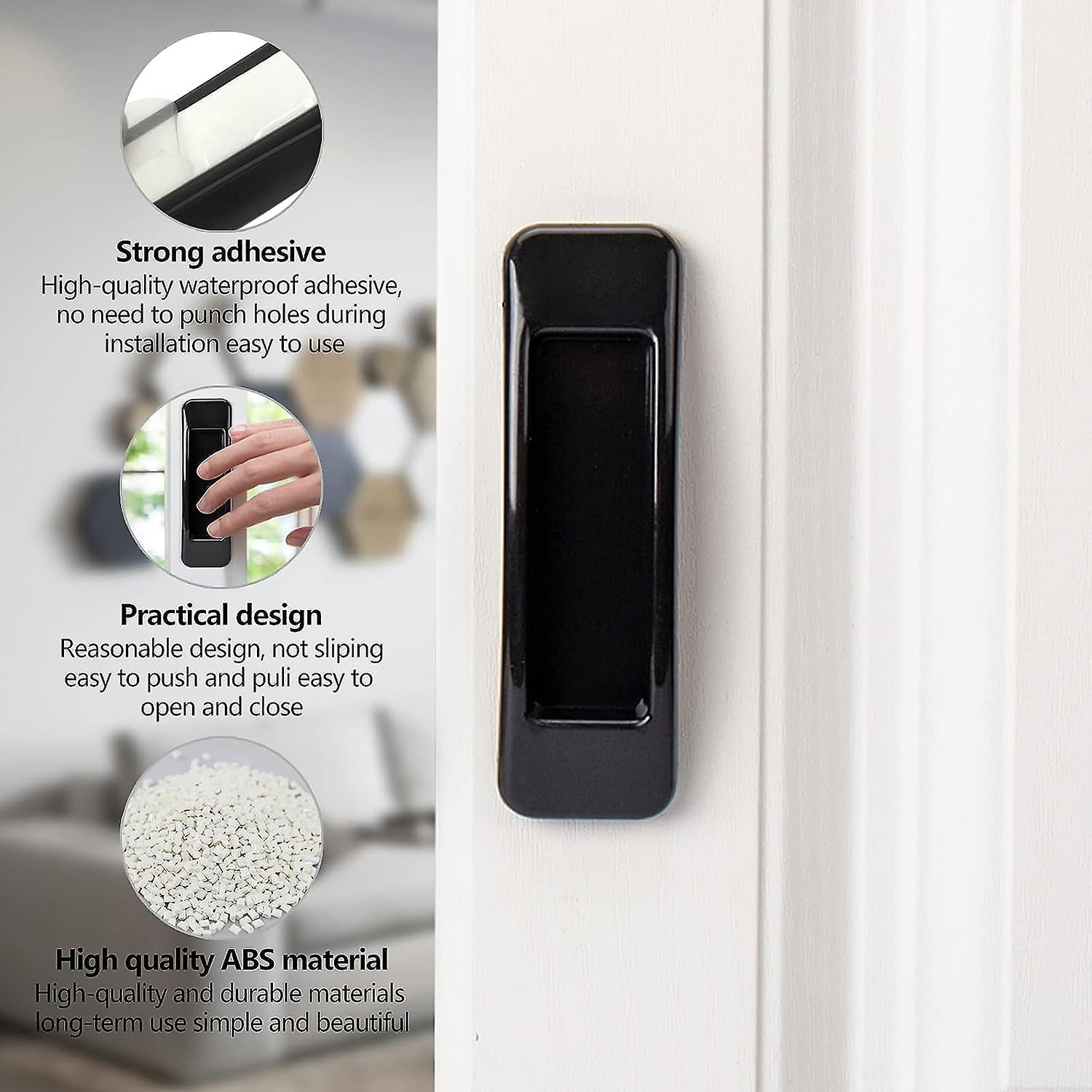 Lot De 2 Poignées De Porte Coulissantes Ovales Auto-adhésives En Alliage D' Aluminium Brossé Pour Portes Coulissantes, Fenêtres Et Armoires 18 Cm | Leroy Merlin