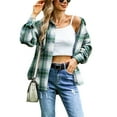 thumbnail image 6 of hirigin Women's Plaid Shirt Jacket, Casual Long Sleeve Button Down Boyfriend Shacket Coat, 6 of 9
