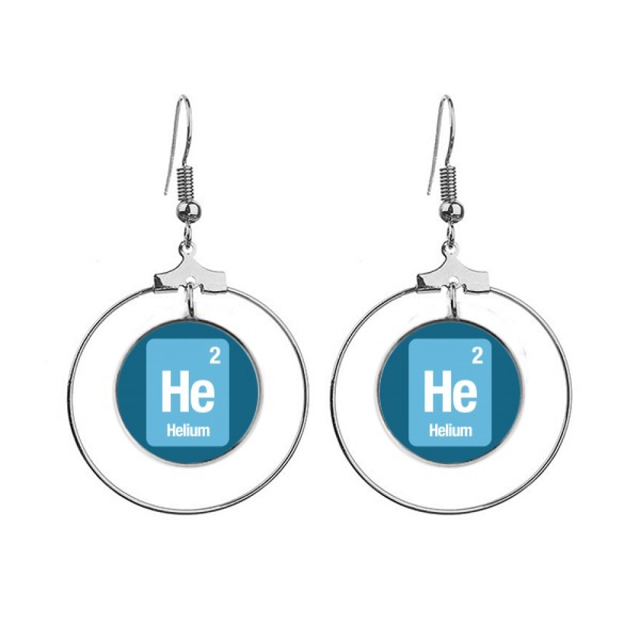 El helio elemento químico ciencia Los pendientes cuelgan del aro de la joyería del círculo de la gota Unbranded M