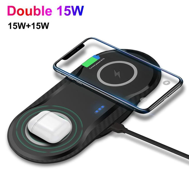 inalámbrico, de carga inalámbrica de 15 W compatible con 11 / XS Max / 8, carga rápida para S10 / S10 + / S9
