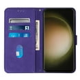 thumbnail image 5 of Embossed Wallet Case for Samsung Galaxy S24 Ultra, Magnetic Clasp Card Holder Luxury Business PU Leather Folio Cover with Kickstand Card Slots Flip Case for Samsung Galaxy S24 Ultra, Purple, 5 of 10