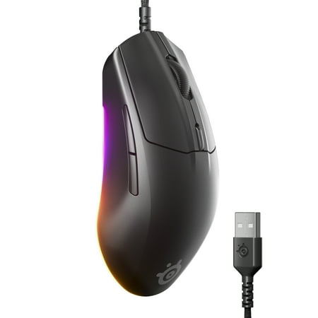 SteelSeries Rival 3 Gen 2 Wired Gaming Mouse with 8500 DPI TrueMove Core Optical Sensor, Black