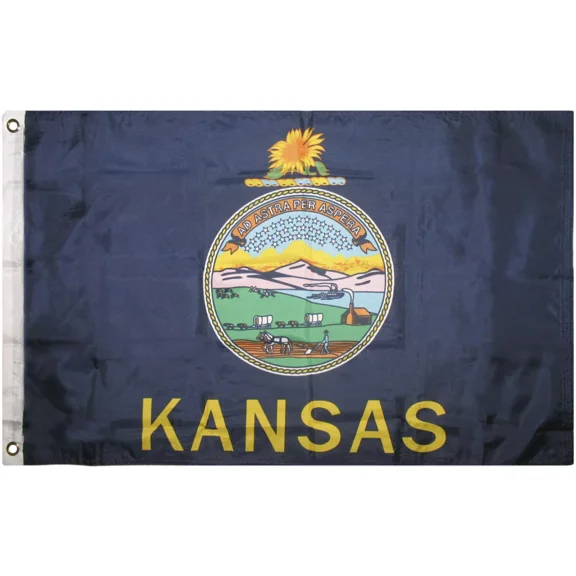 3x5 State of Kansas Flag House Banner Polyester Grommets Fade Resistant 100D