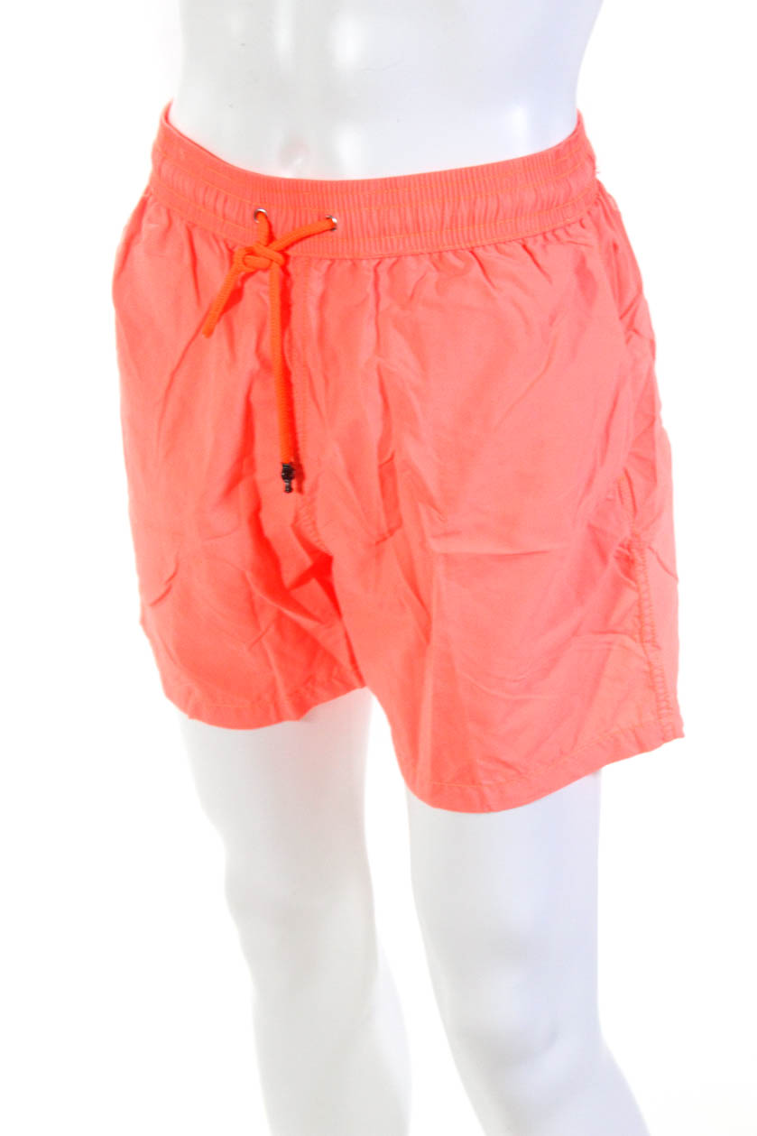 Les Canebiers Mens Pull On Swim Shorts Neon Orange Size Extra Large