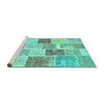 thumbnail image 2 of Ahgly Company Machine Washable Indoor Square Patchwork Turquoise Blue Transitional Area Rugs, 5' Square, 2 of 4