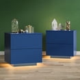 thumbnail image 2 of Hypeshops Nightstands LED Side Tables Bedroom Modern Blue, 2 of 5