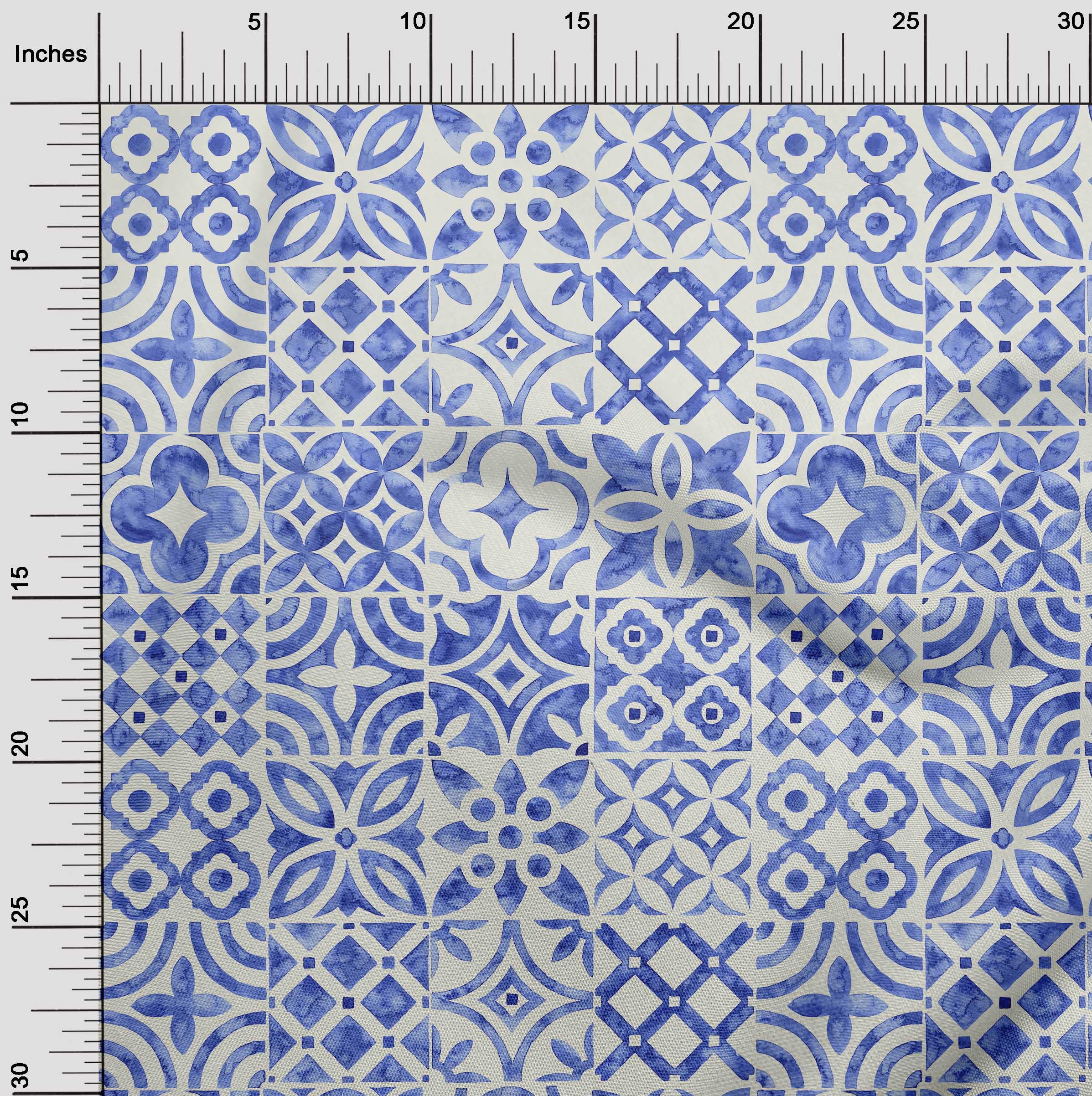 oneOone Cotton Poplin Blue Fabric Floral Sewing Fabric By The Yard Printed Diy Clothing Sewing Supplies 42 Inch Wide