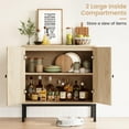 thumbnail image 6 of 2024 New Rattan Storage Cabinet, Sideboard Buffet Cabinet, Accent Cabinet with 2 Rattan Doors, Wood Accent Furniture with Adjustable Shelves for Living Room, Entryway, 6 of 9