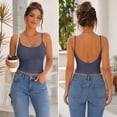 thumbnail image 6 of Women's Low Back Cami Tank Top Spaghetti Strap Scoop Neck Soft Stretchy Fitted Crop Layering Camisole for Daily Casual Wear, 6 of 7