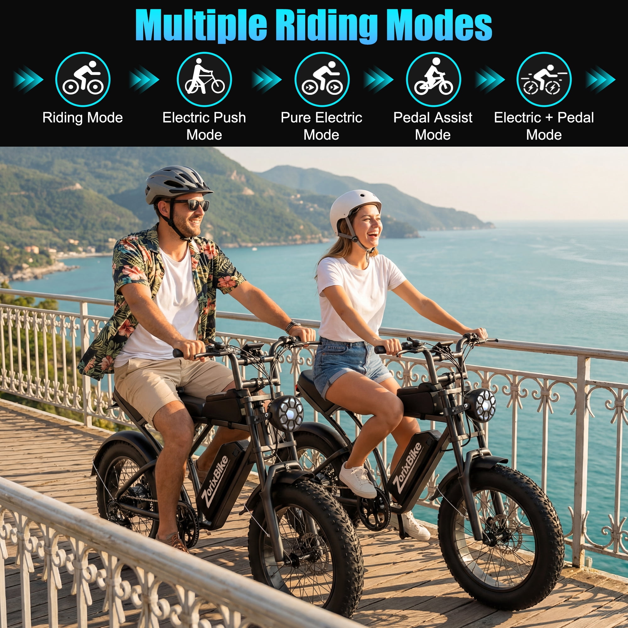 Z6 Mini Electric Mountain Bike - Peak 1500W, 48V 15.6Ah battery, 20×4.0 wide tires, max speed 31 mph, mechanical disc brakes, UL2849 certified, Age 15+