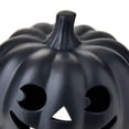 thumbnail image 5 of Clay Pumpkin Jack-o'-Lantern Tabletop Decor, Black, 9", Fall Indoor by Way To Celebrate, 5 of 6