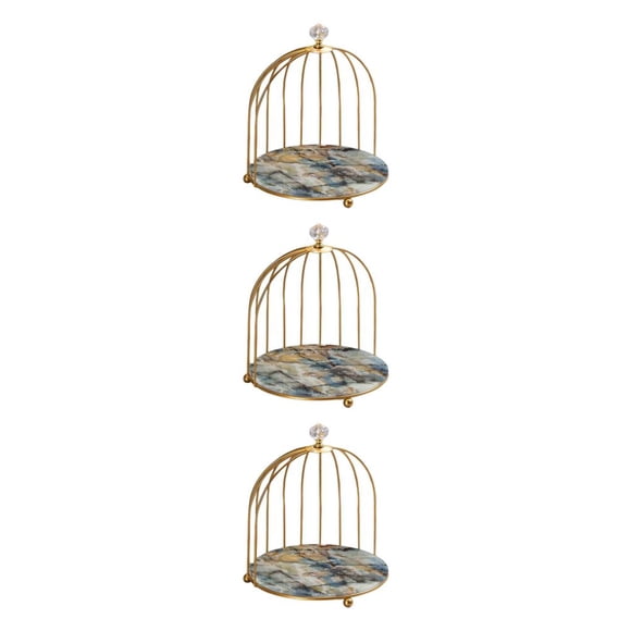 Matsuzay Iron Bird Cage Cosmetic Organizer Bathroom  Rack Storage Dresser Stand Holder Type1