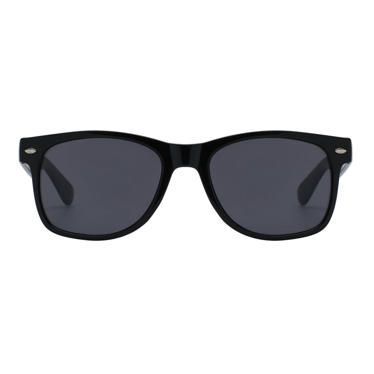 Retro Sunglasses - Black Frame / Smoke Polarized Lens 