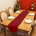 thumbnail image 6 of 70x13 Inch Christmas Table Runner, Red Themed Polyester Fabric Dining Table Decoration for Holiday Dinner Party, Washable Centerpiece Cloth for Festive Setting, 6 of 6