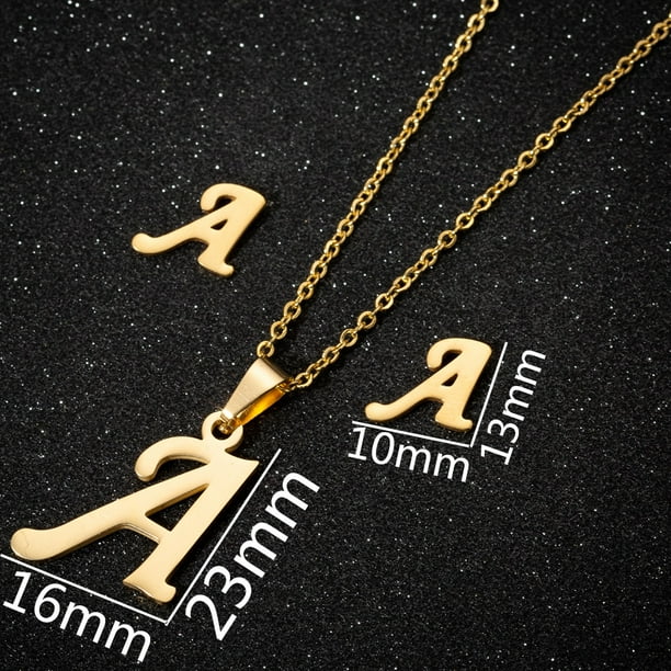 SMJEL AZ Alfabeto Collar Pequeño Corazón Inicial Collar para Mujeres Niñas Niños Personalizar Joyería 26 Letra Collier Pendientes Tan Jianjun unisex