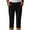 Black, variant on Drovellove Women's Plus Size Elastic Waist Hiking Pants with Pockets - Stretchy Cropped Pants for Spring and Summer, Regular Fit with Belt Loops for Outdoor Adventures