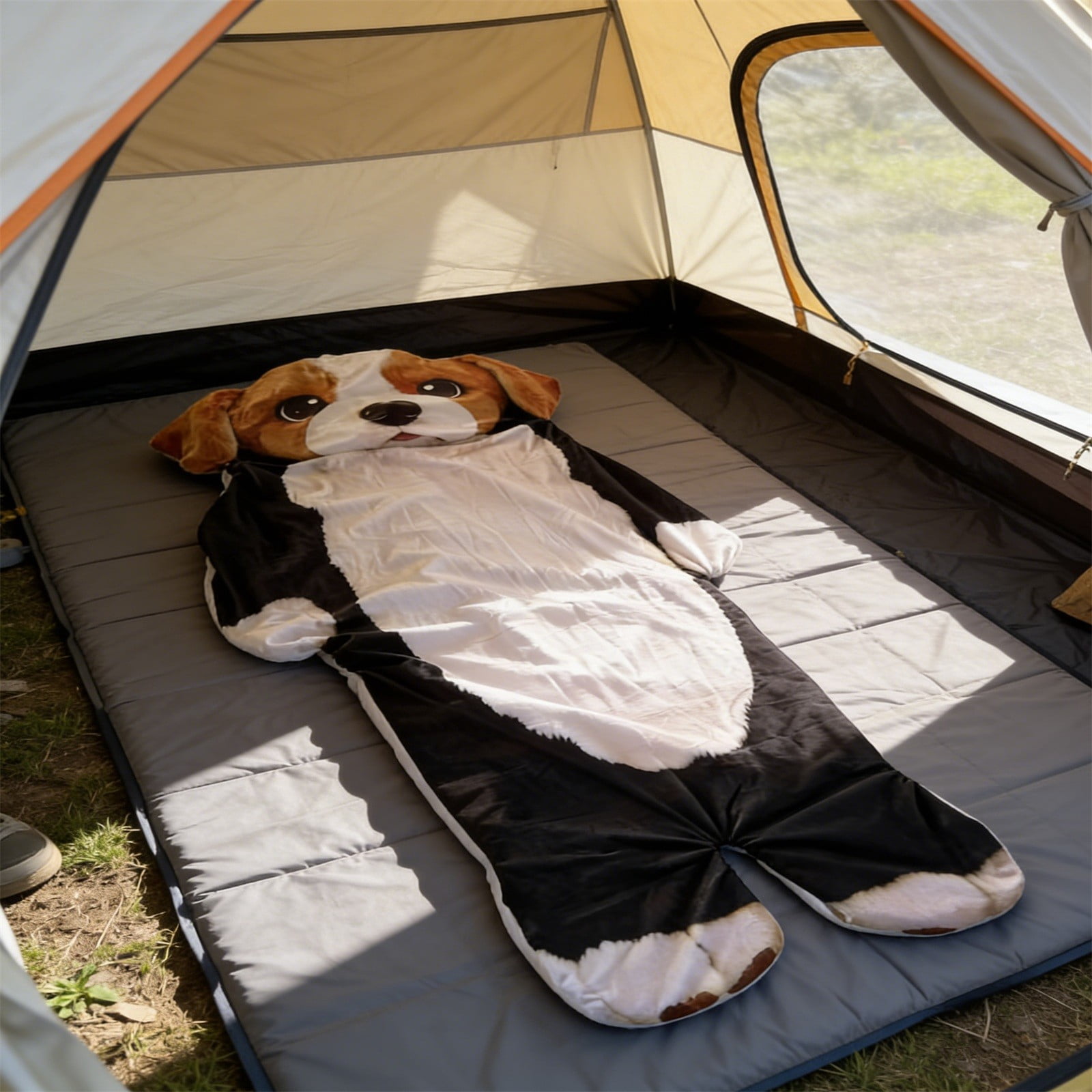 Oversized Adult Sleeping Bag with Soft Flannel Fabric (1.9x0.8m) - Cozy Dog & Cat Blanket for Camping and Home Naps