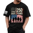 thumbnail image 4 of Men's USA 250th Anniversary Patriotic Soldiers Flag Print T Shirts Casual Short Sleeve Independence Day Comfortable Tees,Black,M, 4 of 4