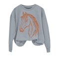 thumbnail image 7 of Sweaters For Women Horse Print Hoodless Sweatshirt Riding Horse Lover Long Sleeve Crew Neck Pullover Tops Casual Loose Shirts Warm Soft For Fall And Winter Xl Womens Sweaters, 7 of 7