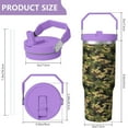 thumbnail image 4 of 30oz Handheld Travel Tumbler with Handle – Double Wall Stainless Steel Insulated Cup, Flip Straw Lid, Leak-Proof & BPA-Free for Hot and Cold Drinks – Durable Coffee & Juice Mug Pink, 4 of 7