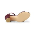 thumbnail image 5 of BLISSFUL STEP Women's Shoes Ankle Strap Buckle Block Heel Sandals Burgundy 7, 5 of 8