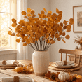 thumbnail image 7 of Fall Eucalyptus Leaves 33.8inch Artificial Eucalyptus Leaves Stems Fake Fall Flowers Decor for Christmas Home Autumn Thanksgiving  Decoration 6pcs, 7 of 7