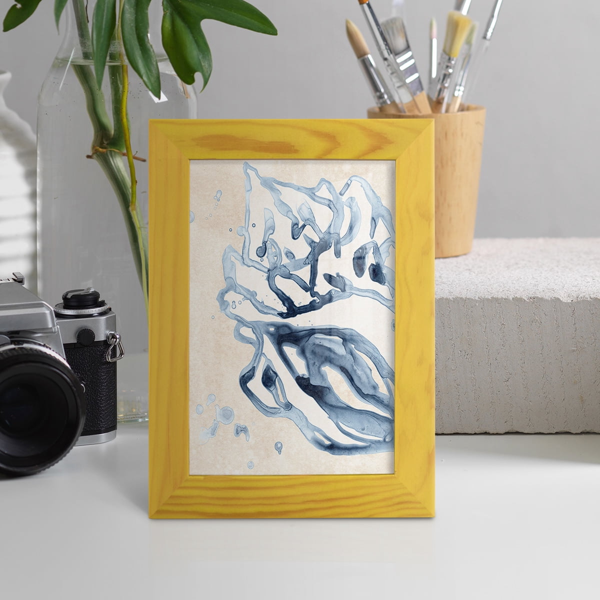 Water Shells II - Framed Print w/glass - Sunflower Yellow