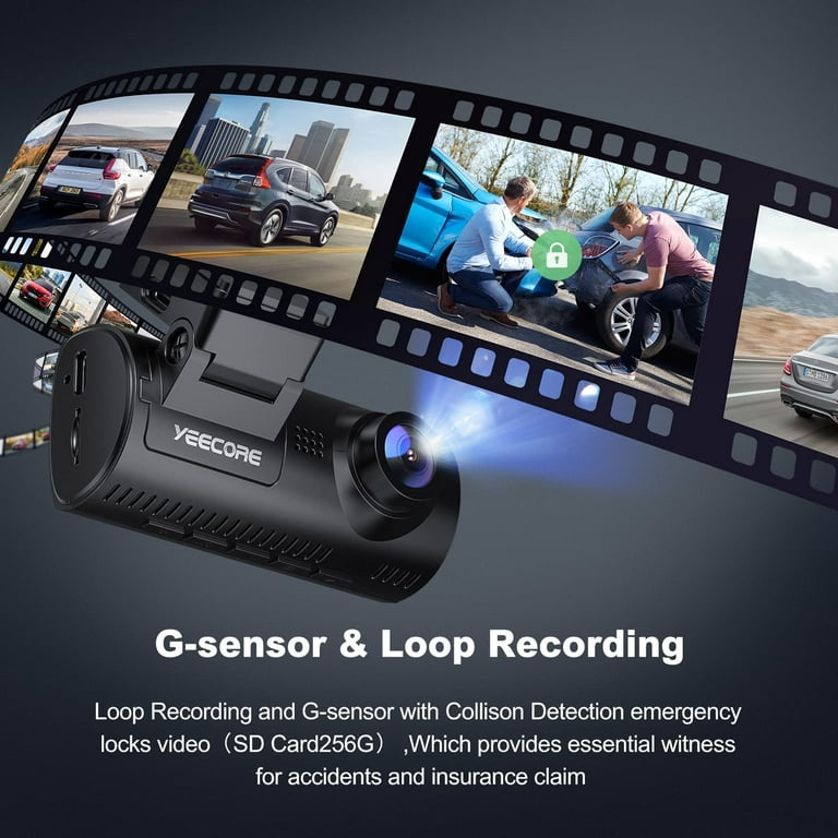 YEECORE Dash Cam, 4K UHD 2160P Car Camera Front, WiFi GPS, Touch Screen  2.45 Inch, Super Night Vision, Loop Recording, G-Sensor, HDR, Mini Dash  Camera