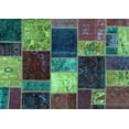 thumbnail image 1 of Ahgly Company Machine Washable Indoor Rectangle Patchwork Turquoise Blue Transitional Area Rugs, 5' x 8', 1 of 4