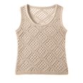 thumbnail image 4 of Womens Summer Crochet Tank Tops Knit Sleeveless Scoop Neck Sweater Vest Boho Hollow Out Cover Ups 2026 Fashion Outfits(Beige,XXL), 4 of 4