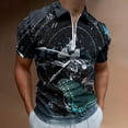 thumbnail image 2 of Butterfly Clock Men Zipper T-shirt Summer Casual Short Sleeve T-shirt Top, 2 of 7