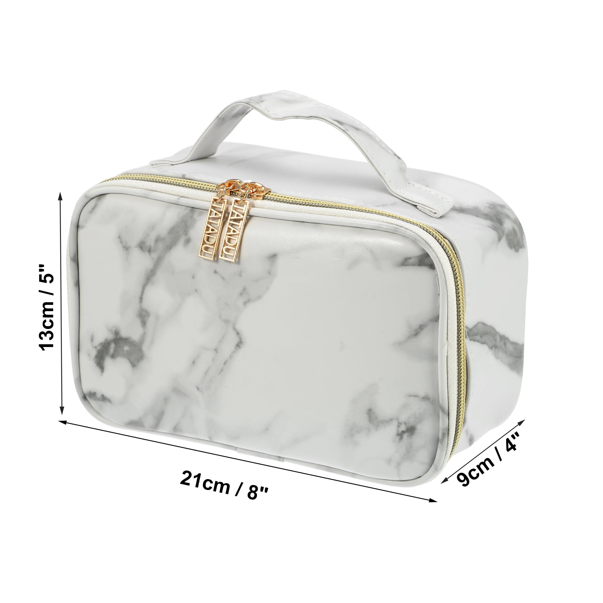 Unique Bargains Floral Makeup Bag Zipper Flower Cosmetic Pouch White, Gray