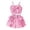 Red, variant on lnmuld Girls Solid Color 2-Piece Bow & Pearl Cami Top & Ruffle Skort Set, Summer Outfit Color:Red,Size:3-4 Years