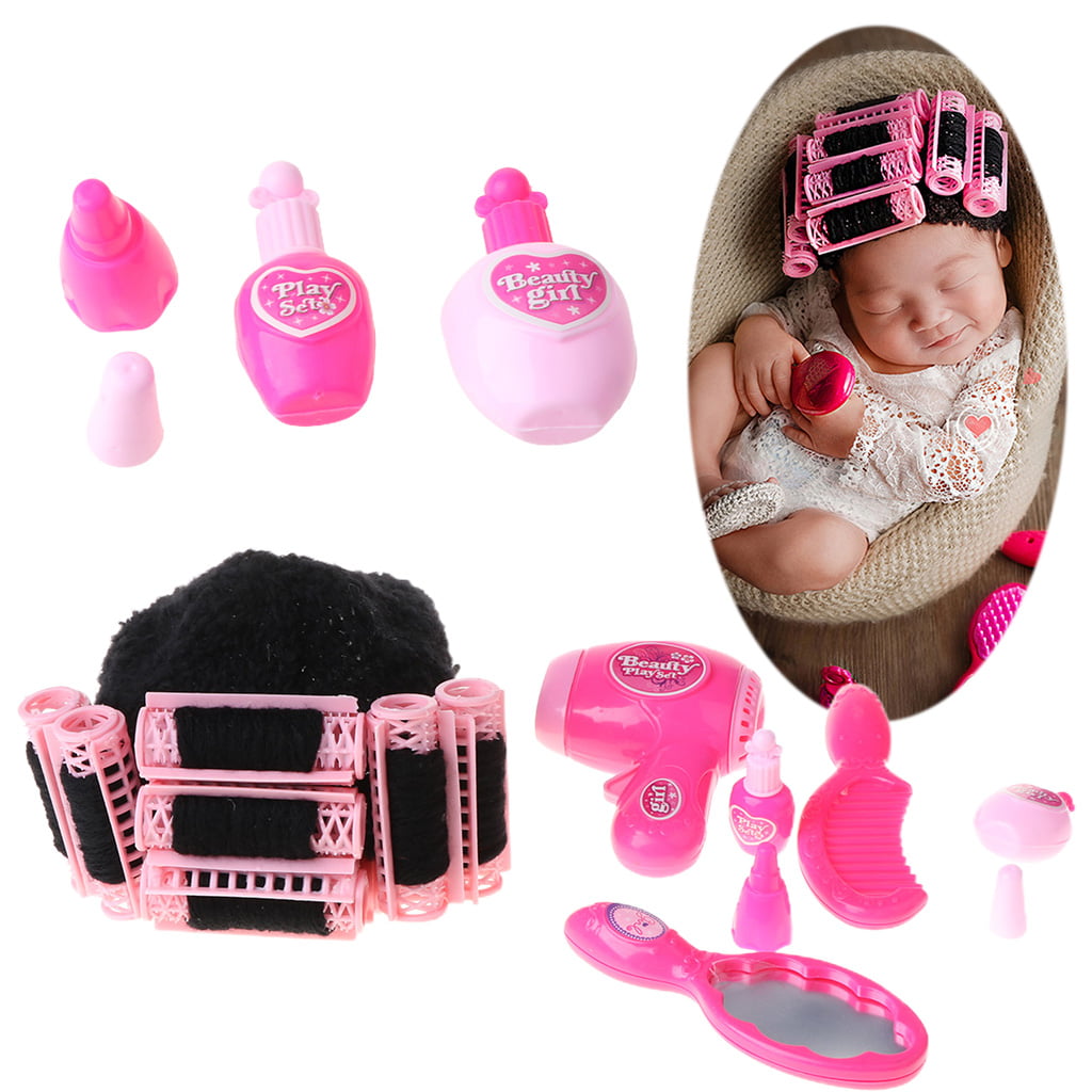 1 Set Baby Photography Costume Funny Movie Style Landlady Cosplay Photo  Shot Memorial Props Head Cover With Comb Hair Dryer Roller Cap Hat Newborn  Girls Photos Studio 