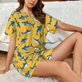 thumbnail image 4 of Goofa Shark Print for Womens Cotton 2 Piece Pajamas Set Classic Short Sleeve Pjs Set Soft Button Down Sleepwear Loungewear-3X-Large, 4 of 7