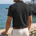 thumbnail image 6 of Knitted Polo Shirts for Men Henley Short Sleeve Button Up Tees Causal Loose Textured T Shirts, 2XL, 6 of 6