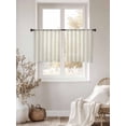 thumbnail image 4 of Sage Green Striped Semi Sheer Curtains 54 Inch Length 2 Panels Set, Modern Farmhouse Green Stripes Sheer Kitchen Curtain Privacy Voile Window Curtain for Living Room Bedroom Rod Pocket Drapes, 4 of 7