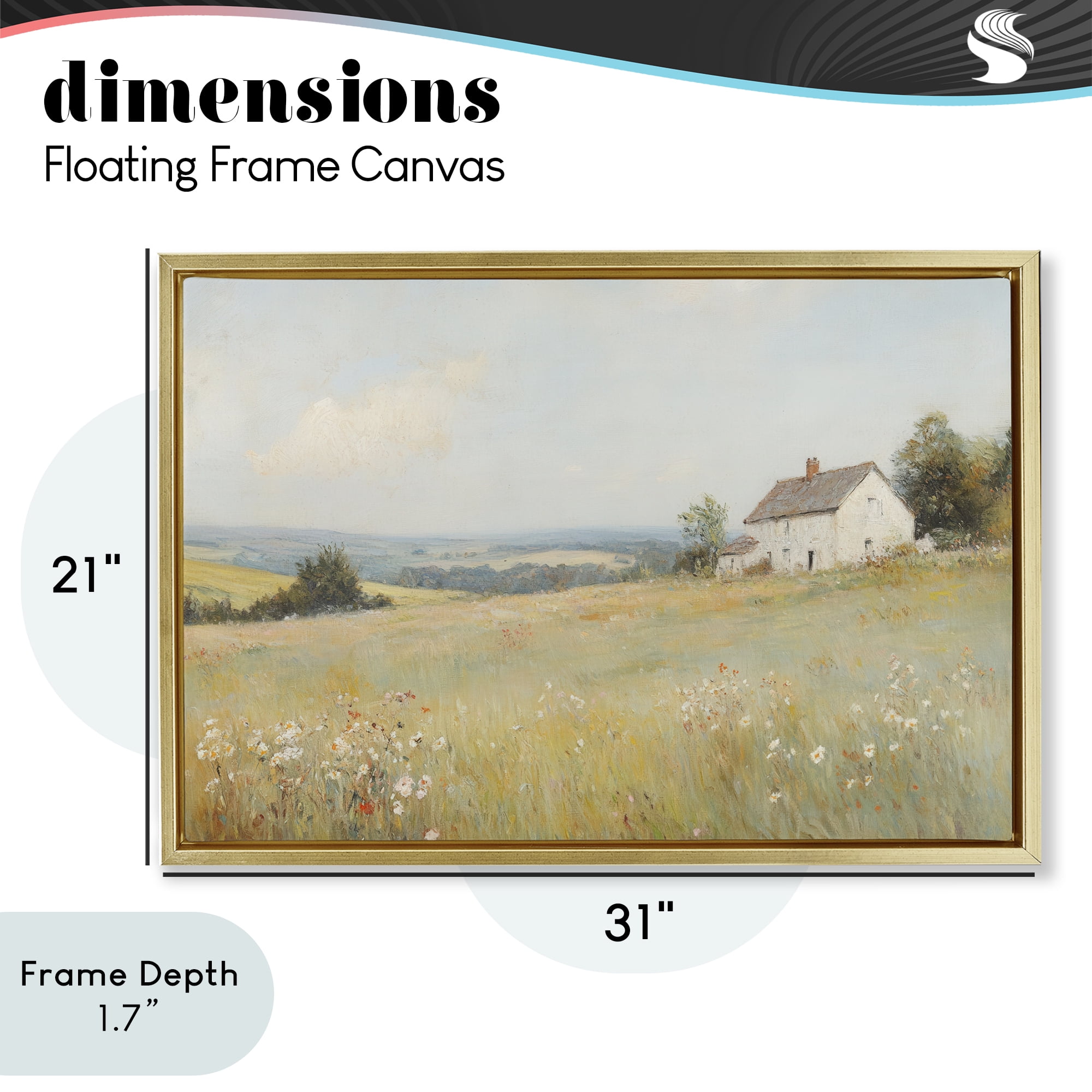 Stupell Industries Little House In The Prairie Gold Framed Floater Canvas Wall Art, design by Petal Prints Design