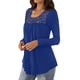 thumbnail image 4 of ICHUANYI Liquidación Blusas plisadas con panel de encaje y manga suelta para mujer ICHUANYI WER202308255770, 4 of 7