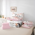 thumbnail image 5 of Homewish Kawaii Flower Horse Bedding Comforter Set 7pcs, Watercolor Rose Floral King Bedding Sets, Modern Fashion Reversible Bed Sheets, Microfiber Bedroom Decor, 5 of 7