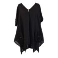 thumbnail image 4 of Womens Athletic Tops Fashion Women's Layering Tee Long Sleeve Women Summer Long Women T Shirt Ladies Workout Stretch Womens Summer Top Sleeve T Shirt Stretch Shirts Loose Casual Black L, 4 of 4