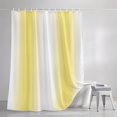 thumbnail image 3 of Shower Curtains for Bathroom, Lemon Yellow White Waterproof Fabric Shower Curtain, Gradient Vertical Stripes Geometric Decorative Bathroom Curtain for Bathtub, 72"x72", No Hooks Included, 3 of 9