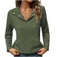 thumbnail image 2 of Free Shipping Womens Sweatshirt Casual Textured Long Sleeve Henley Button V Neck Loose Pullover 2025 Trendy Fall Outfits Tops, 2 of 4