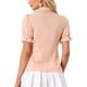 thumbnail image 3 of BLUSA VINTAGE CON COLLAR PETER PAN INSPIRADOR PARA MUJERES 2023 CAMISA DE MANGA CORTA CON BOTONES L ROSA POLVO, 3 of 6