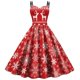 thumbnail image 1 of Snowflake Digital Printing Dress Women Suspender Women's Casual Dress, 1 of 2