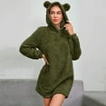 thumbnail image 2 of jsaierl Bear Hoodie Women Fuzzy Pullover Sweater Sherpa Fleece Hooded Sweatshirt Furry Cute Animal Hoodies with Ears, 2 of 9